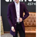 Mens Lapel Collar Slim Long Trench Coat Jacket Formal Prom Blazers Suit Outwear