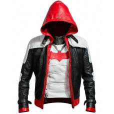 RED HOOD LEATHER JACKET & VEST BATMAN ARKHAM KNIGHT GAME COSTUME