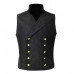 Victorian Mens Double Breasted Button Vest Gothic Steampunk Gentleman Waistcoat