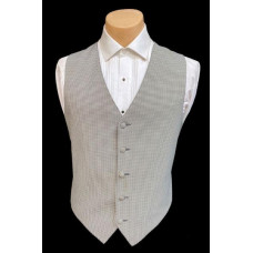 Men's Black & Ivory Houndstooth Tuxedo Vest Formal Victorian Wedding Medium Tall