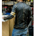 Men’s Motorcycle Biker Vintage Cafe Racer Distressed Black Real Leather Jacket