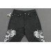 New Mens Hip Hop Jeans Denim Embroidery Skull Skeleton Baggy Trousers Streetwear