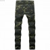 New Men's Camouflage Slim Fit Jeans Stretch Straight Denim Pants Biker Trousers