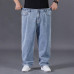 Men Denim Pants Jeans Trousers Straight Leg Loose Workwear Plus Size Casual