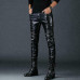 Men's Motorcycle Faux Leather Punk Skinny Pants Slim Fit Pants Biker Trousers