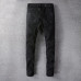 Men's Knee Hole Patch Elastic Cloth Slim Jeans Retro Classic Black Biker Pants