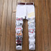 Men Denim Pants Gold Letter Print Jeans Slim Fit Pants Straight Leg Trousers