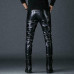 Men's Motorcycle Faux Leather Punk Skinny Pants Slim Fit Pants Biker Trousers