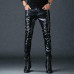 Men's Motorcycle Faux Leather Punk Skinny Pants Slim Fit Pants Biker Trousers