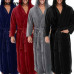 Winter Warm Bathrobe Men's Bathrobe Nightgown Soft Coral Velvet Hooded Bathrobe