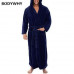 Winter Warm Bathrobe Men's Bathrobe Nightgown Soft Coral Velvet Hooded Bathrobe