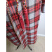 Vintage Gray Red Plaid Wool Robe Cording Tie Tassel Western Men Women Black