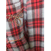 Vintage Gray Red Plaid Wool Robe Cording Tie Tassel Western Men Women Black