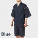 Mens Japanese Pyjama Suit Yukata Jinbei Traditional Kimono Nightwear Stripes