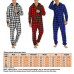 Mens Flannel One Piece Pajamas Set Men House Comfortable Plaid Print Sleepwear