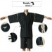 Mens Japanese Pyjama Suit Yukata Jinbei Traditional Kimono Nightwear Stripes