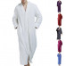 Men's Soft Plush Fleece Bathrobe Full Length Long Warm Lounge Robe with Pockets