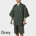 Mens Japanese Pyjama Suit Yukata Jinbei Traditional Kimono Nightwear Stripes