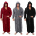 Winter Plush Lengthened Shawl Bathrobe Home Clothes Long Sleeved Robe Hood Coat