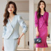 Women 2pcs Suit Dress V-neck Long Sleeve Blazer Coat Bodycon Fishtail Skirt Sets