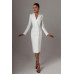 Long Jacket Dress Women Ladies Double Breasted Formal Dress Prom Evening Wear