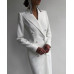 Long Jacket Dress Women Ladies Double Breasted Formal Dress Prom Evening Wear