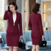 Lady Formal Business Suit Blazer Set Career Office Work Uniform Slim Plain